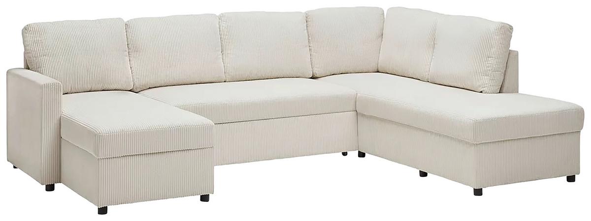 Wohnlandschaft Martina Acv Rechts Pearl - Beige/Schwarz, MODERN, Holz/Holzwerkstoff (276/89/204cm) - Mömax