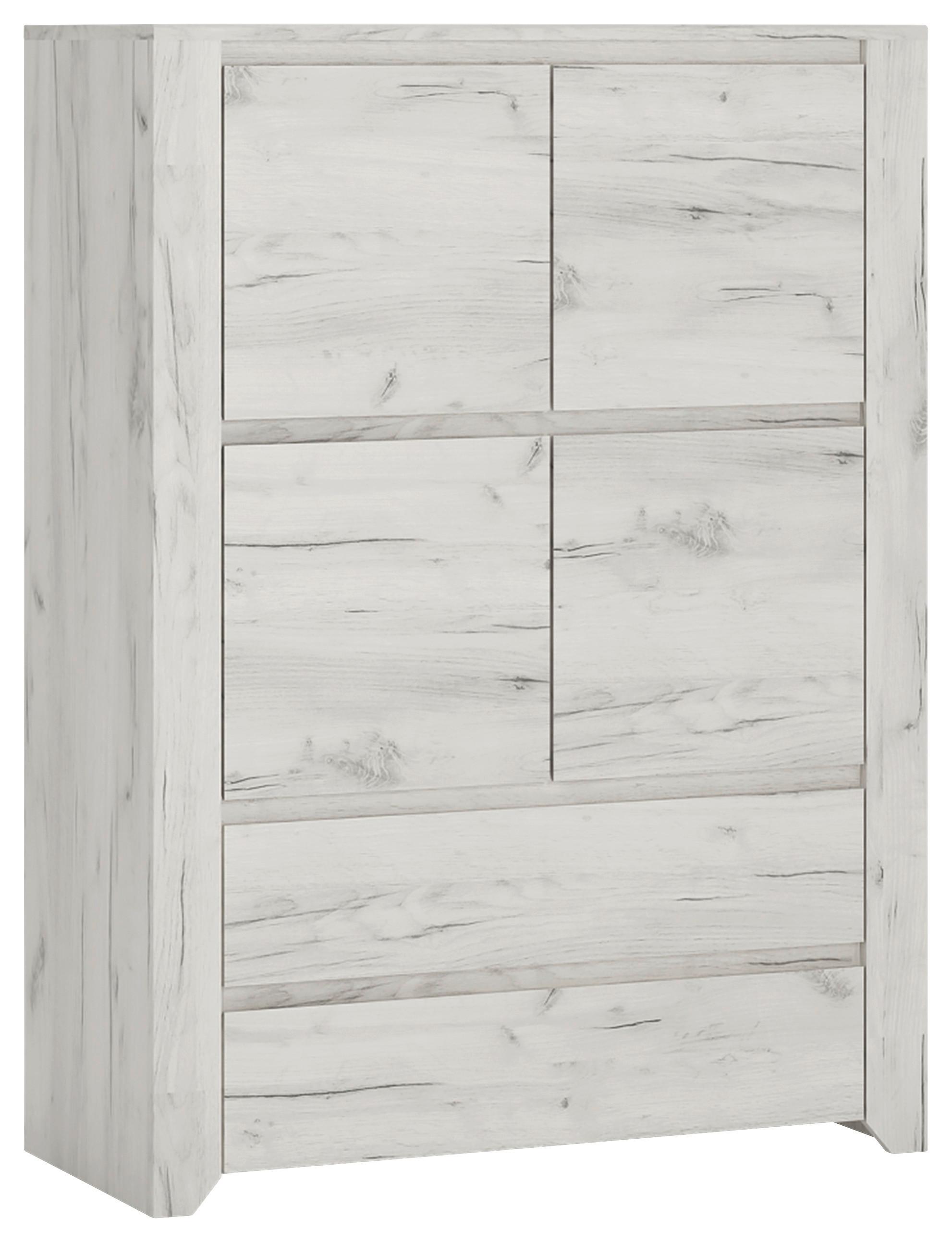 Komoda Angel - boje hrasta/crna, Moderno, drvni materijal/plastika (84/116,3/40,2cm)