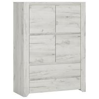 Komoda Angel - boje hrasta/crna, Moderno, drvni materijal/plastika (84/116,3/40,2cm)