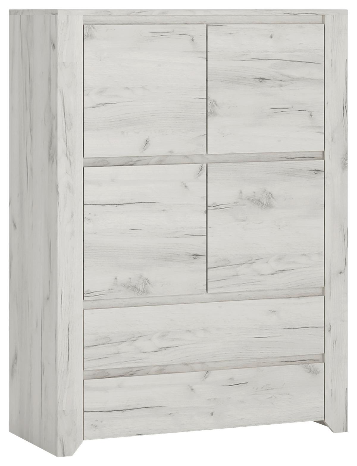 Komoda Angel - boje hrasta/crna, Moderno, drvni materijal/plastika (84/116,3/40,2cm)