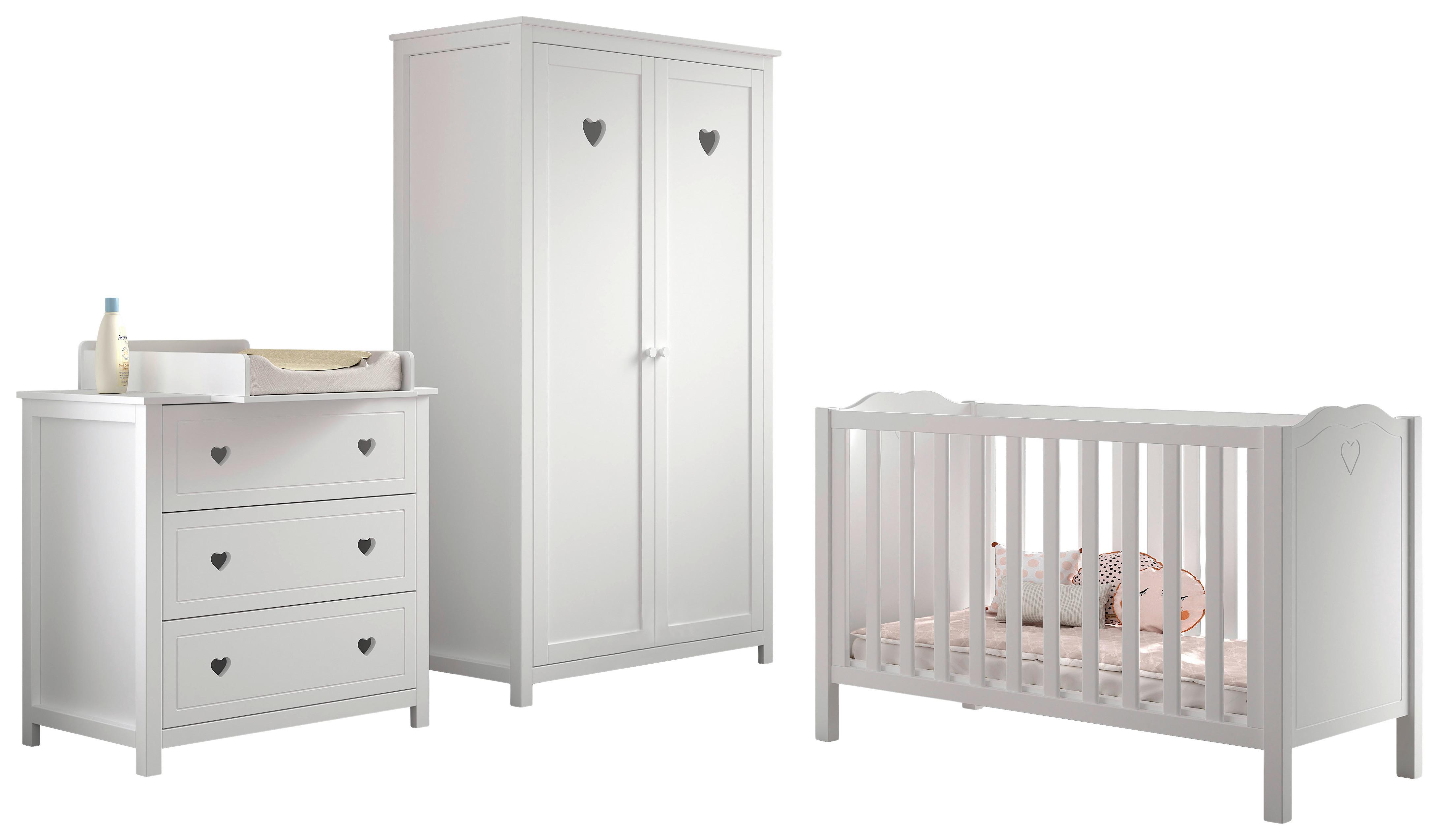 Babyzimmer AMORI in Kiefer MDF, teilmassiv, Weiß - Weiß, MODERN, Holz/Holzwerkstoff - MID.YOU