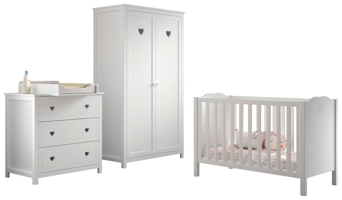 Babyzimmer AMORI in Kiefer MDF, teilmassiv, Weiß - Weiß, MODERN, Holz/Holzwerkstoff - MID.YOU
