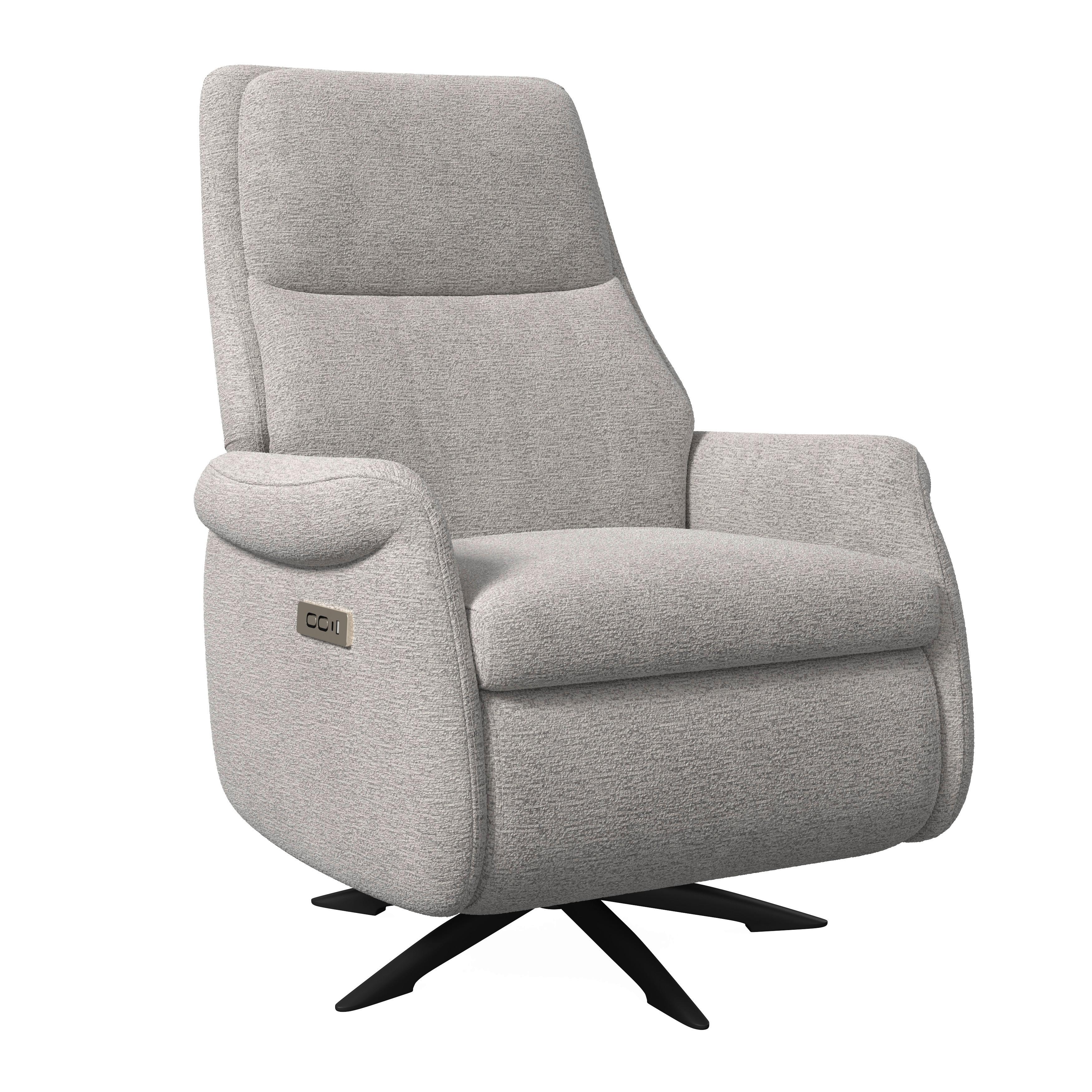 RELAXFÅTÖLJ ALICE - ljusgrå/svart, Modern, metall/trä (76/110/94cm) - Bessagi Home