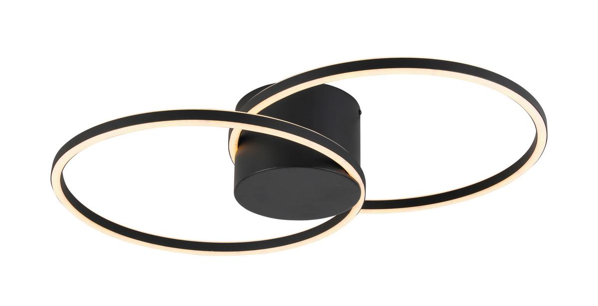 Led Mennyezeti Lámpa Elian - fekete, Modern, műanyag/fém (71/45/13cm) - Visiona