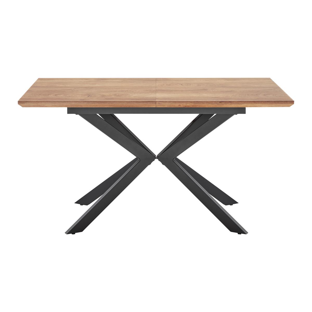 STÓŁ ROZSUWANY AKI - czarny/kolor orzecha włoskiego, Modern, materiał drewnopochodny/metal (140-180/80/76cm) - Bessagi Home