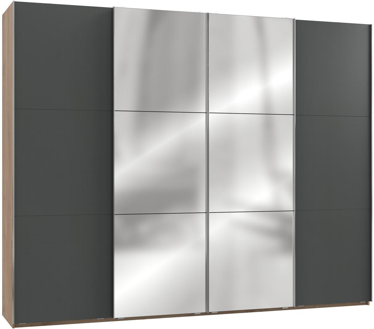 Ormar S Kliznim Vratima Level 36 A - boje grafita/boje hrasta, Moderno, drvni materijal/metal (300/236/65cm) - Modern Living