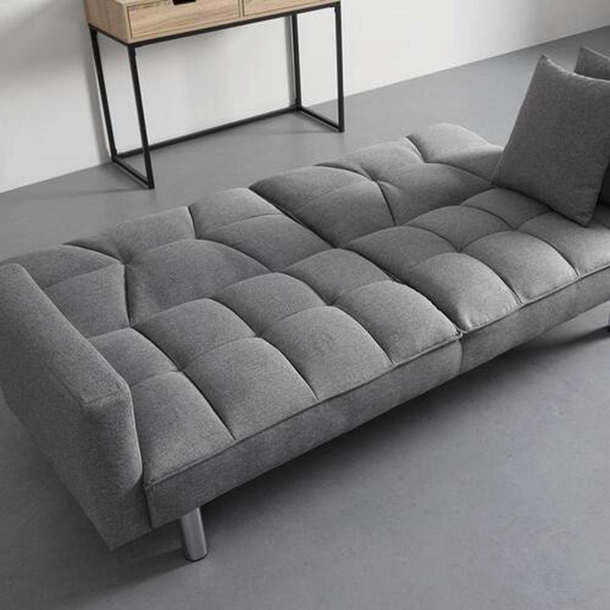 Zofa S Posteljno Funkcijo David, Siva - barve kroma/siva, Moderno, kovina/tekstil (196/83/89cm) - Bessagi Home