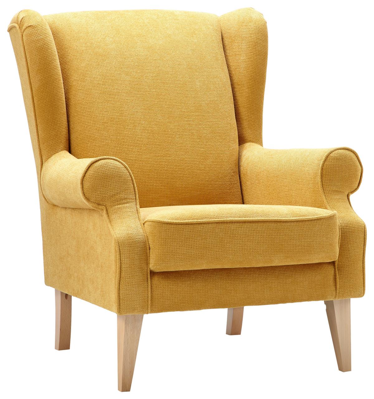 Fotelj Viola - rumena/naravne barve, tekstil (82/95/48/85cm) - Mömax