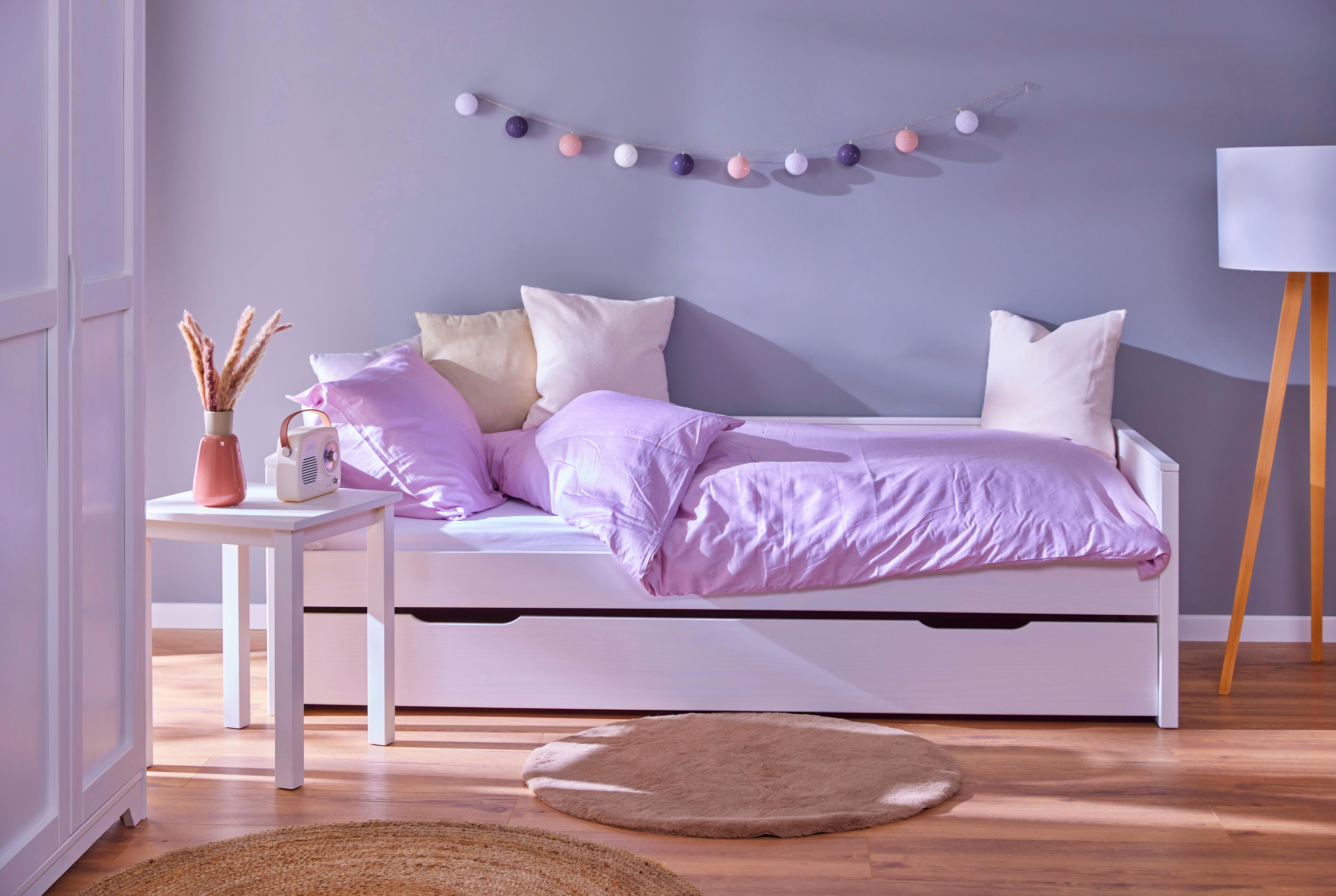 Ausziehbett Dream the Future Weiß - Naturfarben/Weiß, KONVENTIONELL, Holz (90/200cm) - MID.YOU