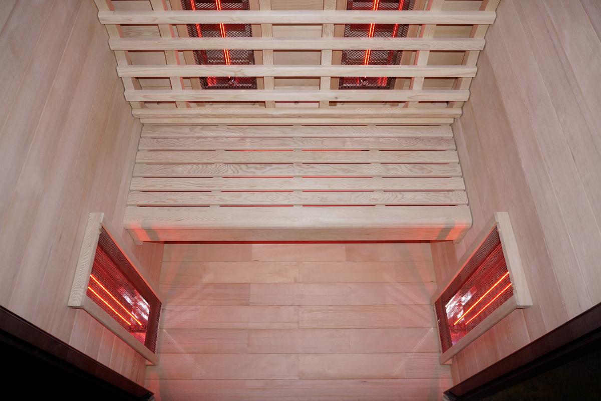 Infrarotkabine Ruby 2 in Braun ca. 120x195x100cm - Naturfarben, Basics, Holz (120/195/100cm) - Sanotechnik