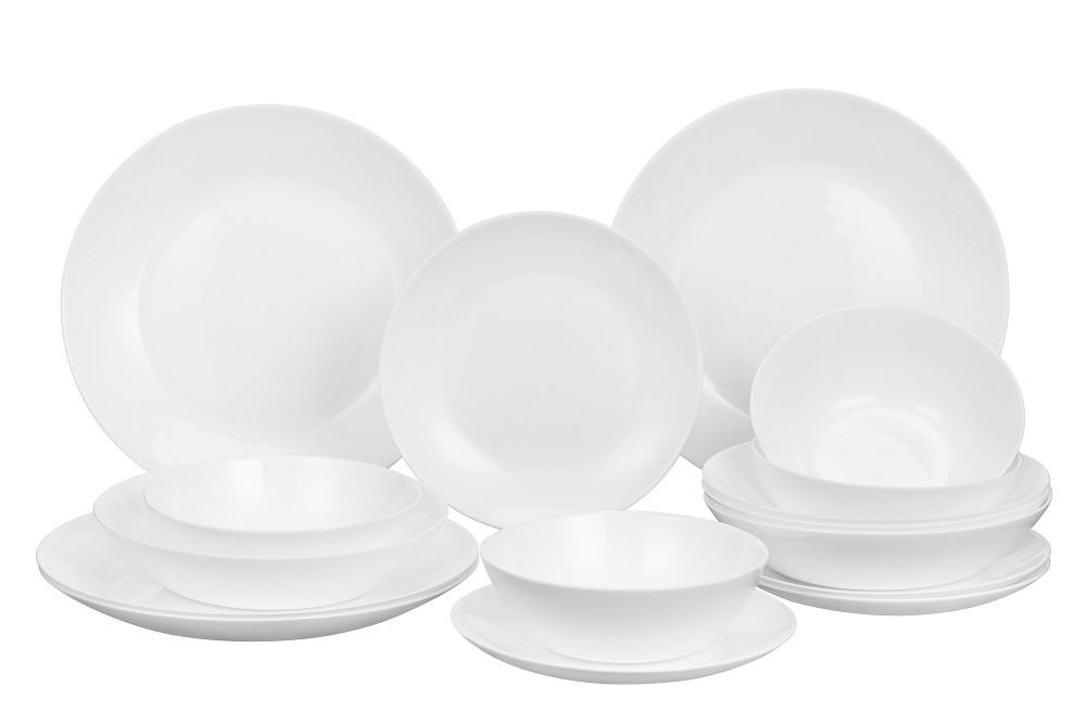 ZASTAWA STOŁOWA VETRO ROTONDO BIANCO - biały, Basics, szkło - Boxxx