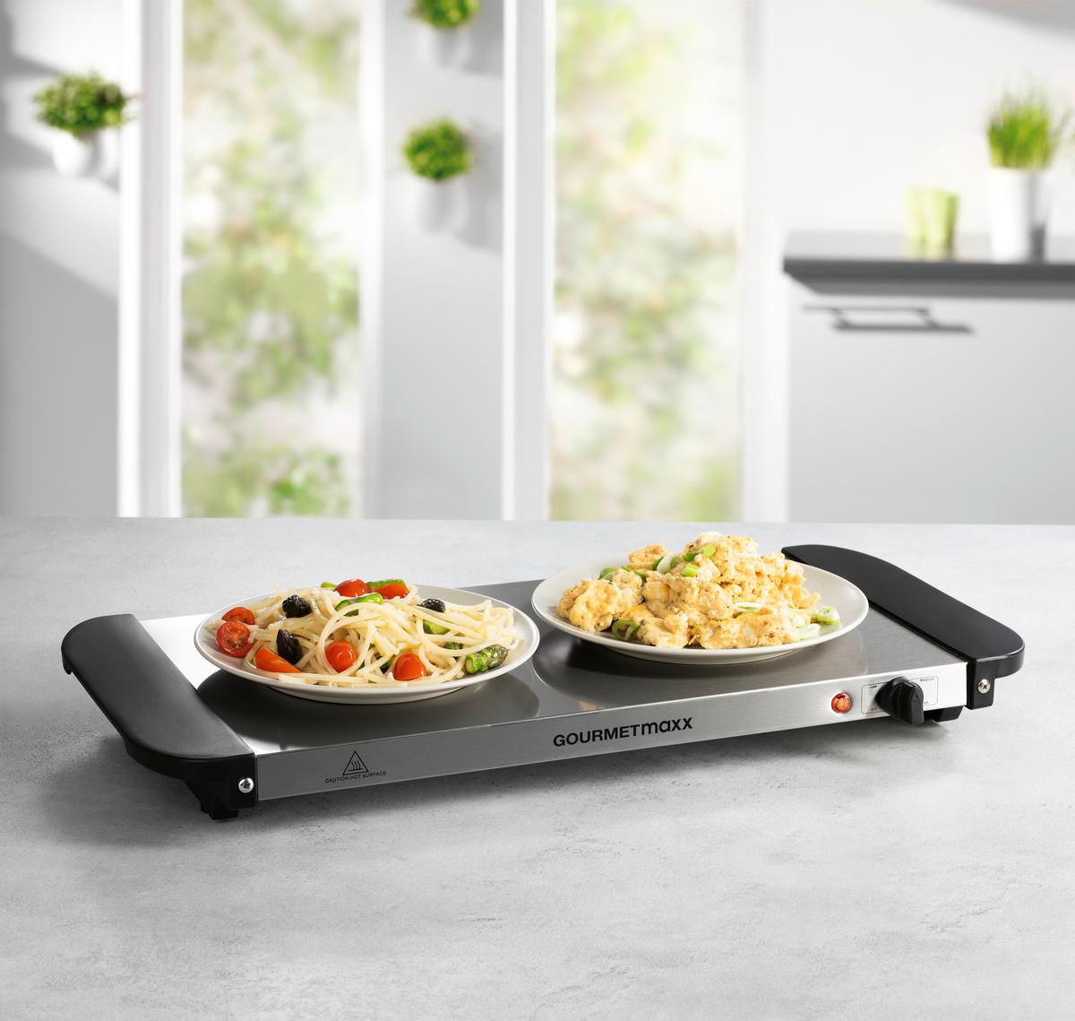 PODGRZEWACZ BUFETOWY 16442 - kolor srebrny/czarny, Basics, tworzywo sztuczne/metal (54,6/14,7/27,8cm) - GOURMETMAXX