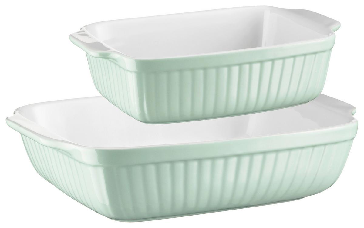 Auflaufformenset Kitchen Time, 2er-Set - Hellgrün, Basics, Keramik (29,5/38/14,5cm) - Mäser
