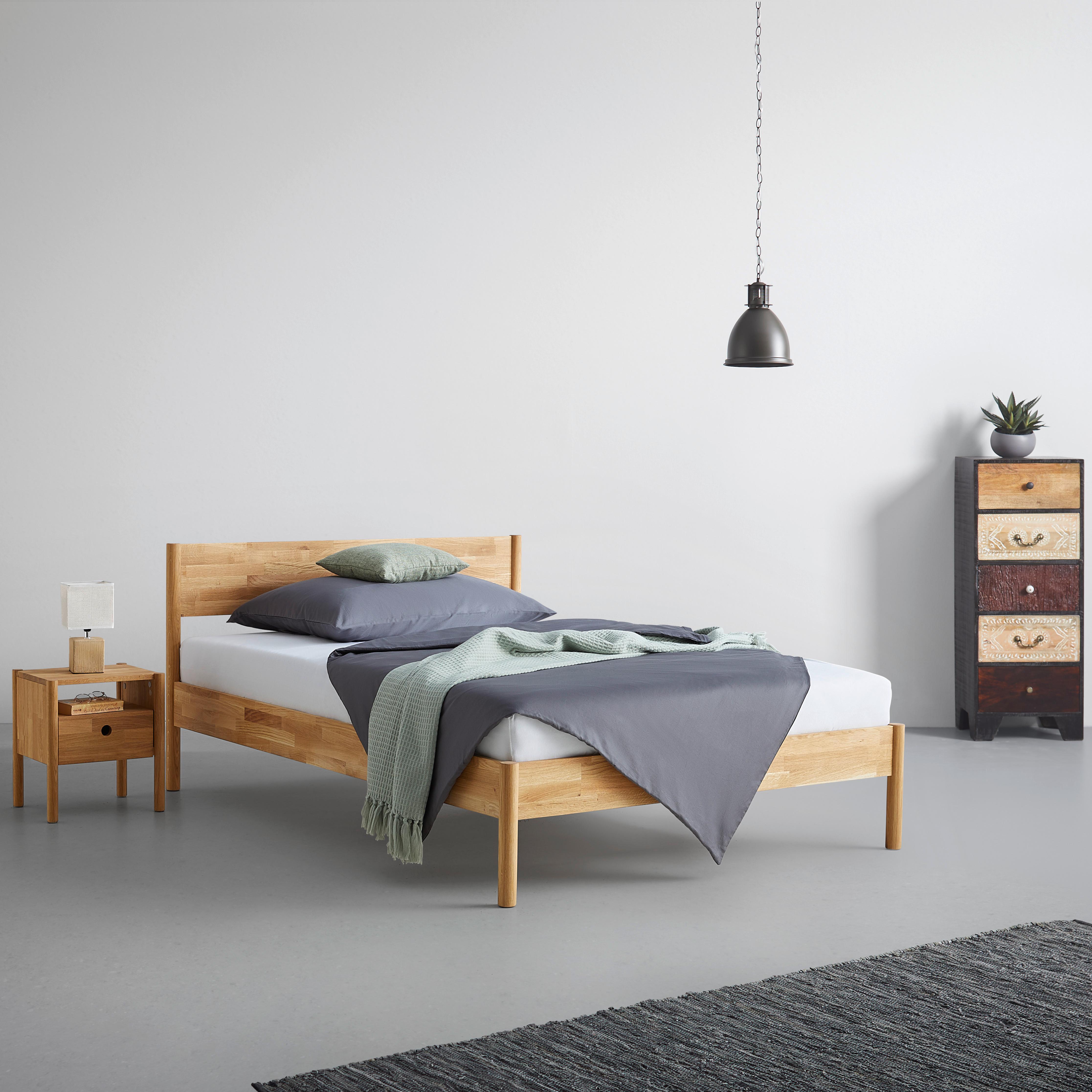 Bett Waden Eichefarben ca. 140x200cm - Eichefarben, KONVENTIONELL, Holz (147.3/85/207.3cm) - Zandiara