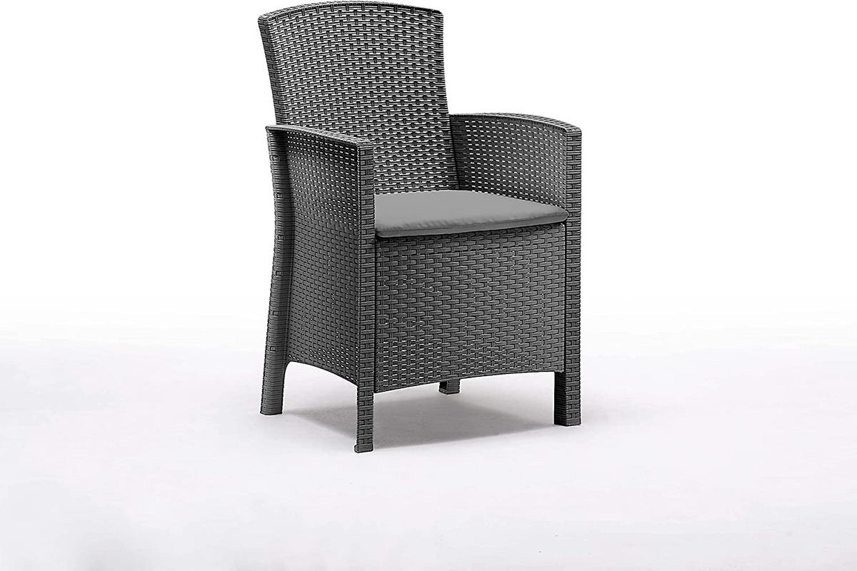 Dining-Loungeset Bica Lido Anthrazit - Anthrazit/Grau, Basics, Kunststoff (100/60/180cm)