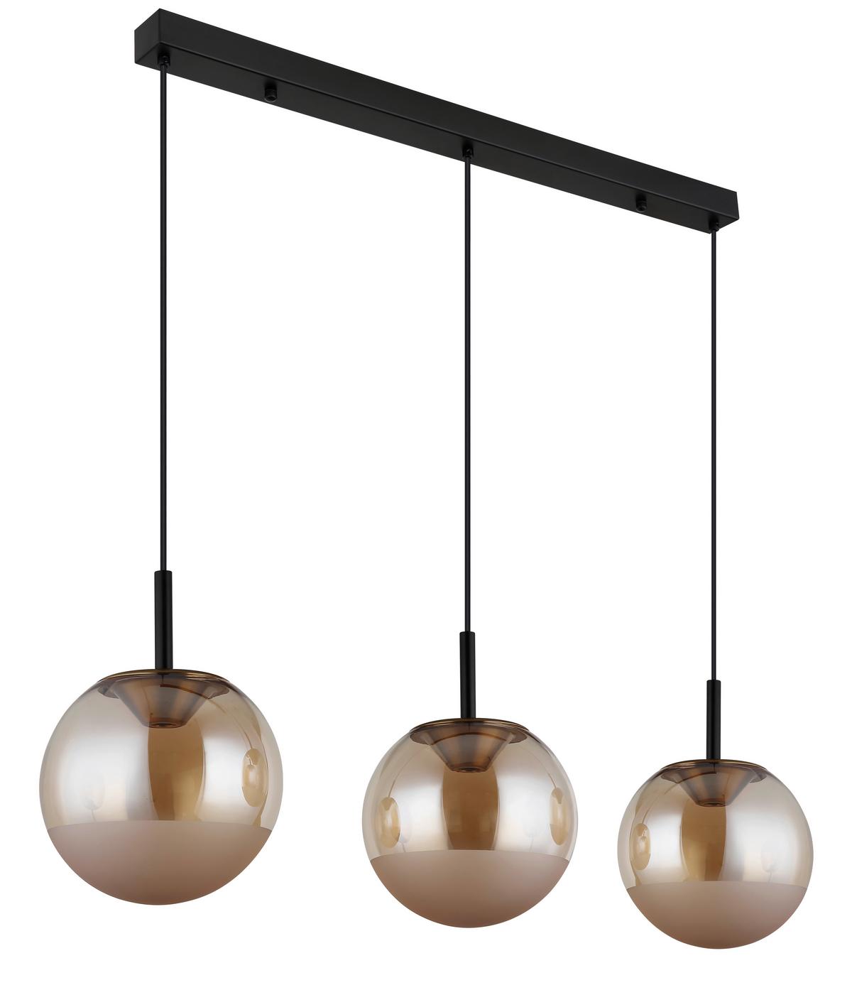 Led Viseća Svjetiljka Severin - narančasta/boje mjeda, Konvencionalno, staklo/metal (106/25/130cm)