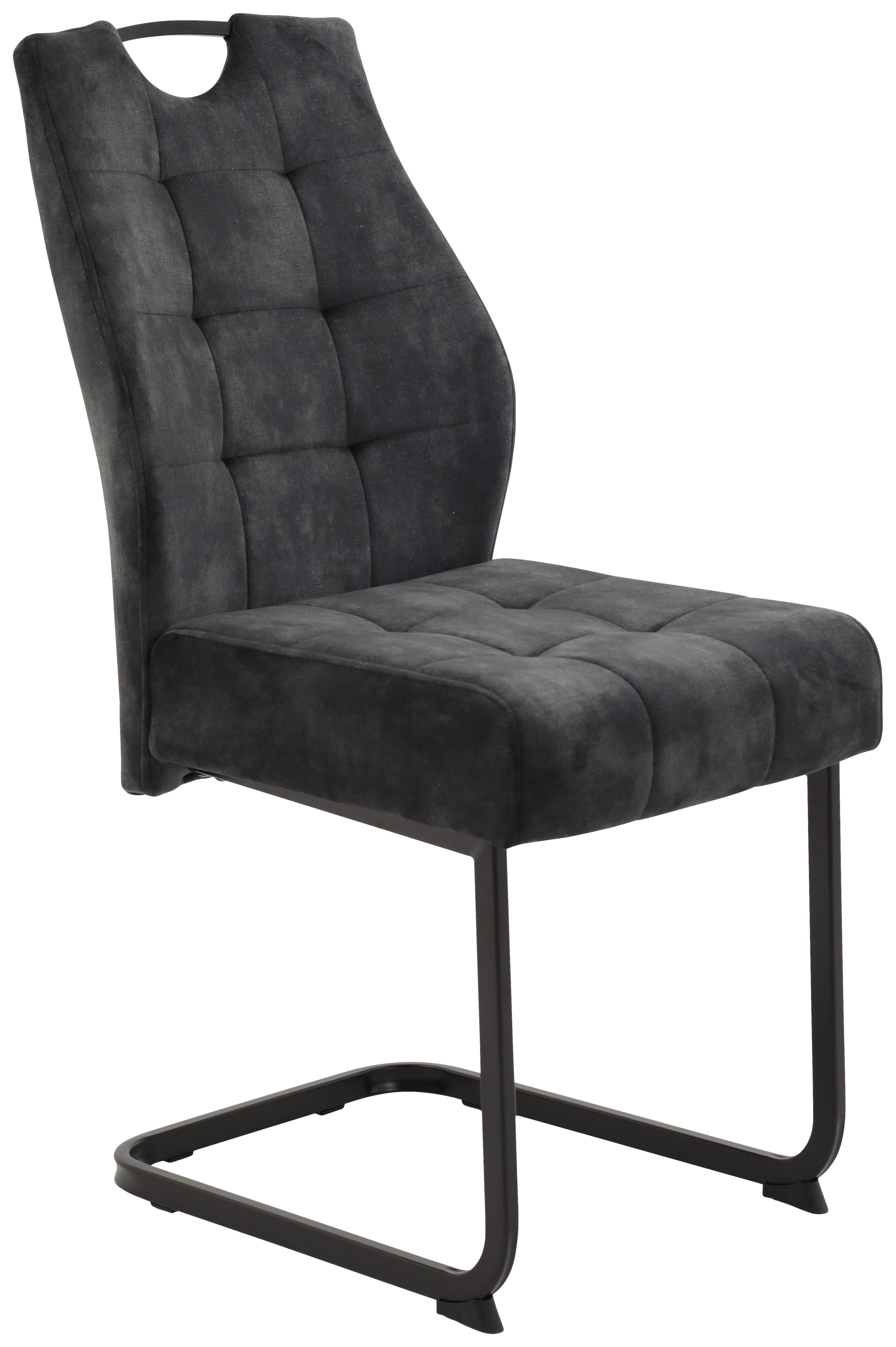 Nihajni Stol Emilia, Antracit - črna/antracit, Konvencionalno, kovina/tekstil (43/95/61cm)
