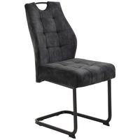 Stolica Emilia - crna/antracit, Konvencionalno, metal/tekstil (43/95/61cm) - Premium Living