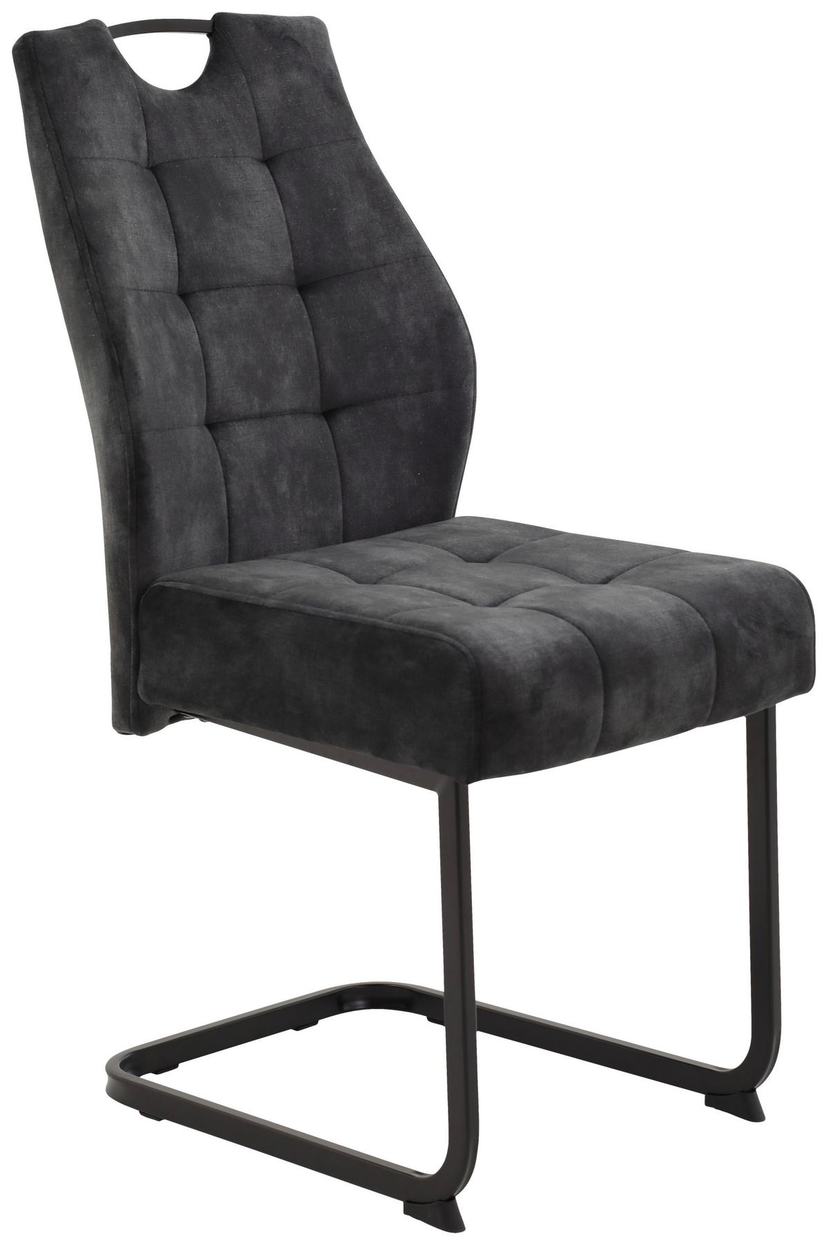 Stolica Emilia - crna/antracit, Konvencionalno, metal/tekstil (43/95/61cm) - Premium Living