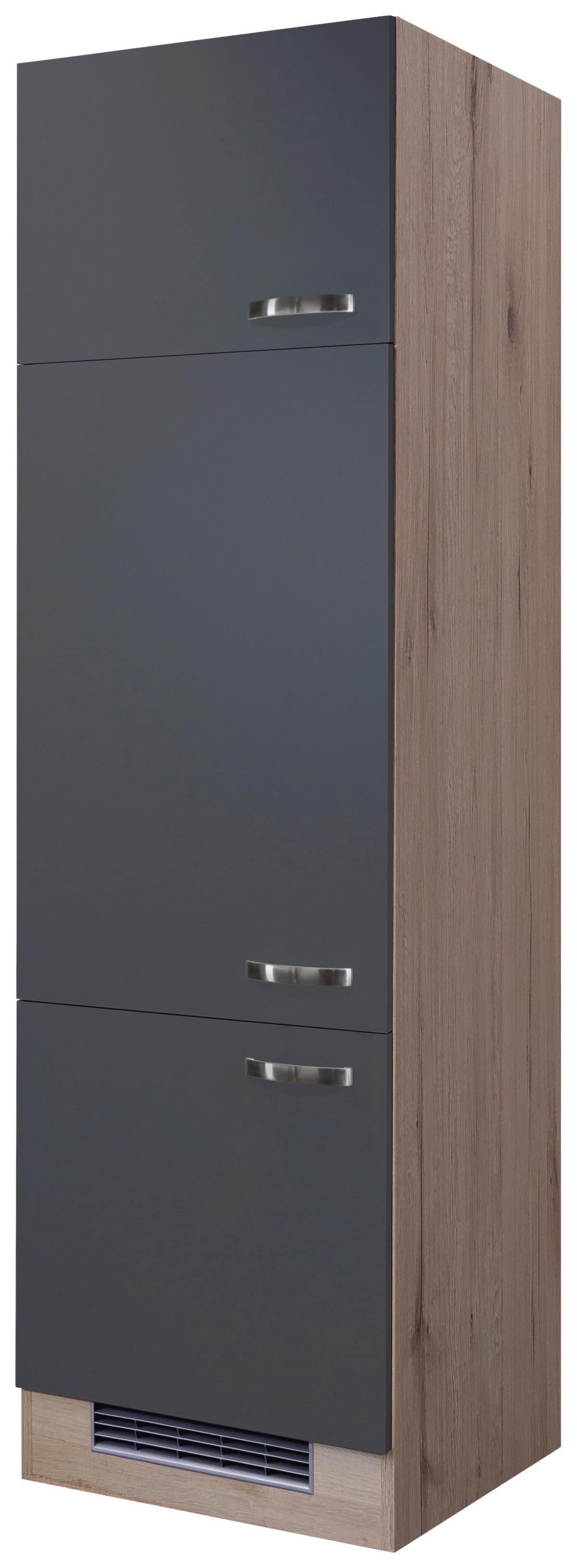 Geräteumbauschrank Shadow ca. 60x20x57 cm Grau/Eiche - Edelstahlfarben/Dunkelgrau, MODERN, Holzwerkstoff/Metall (60/200/57cm) - FlexWell