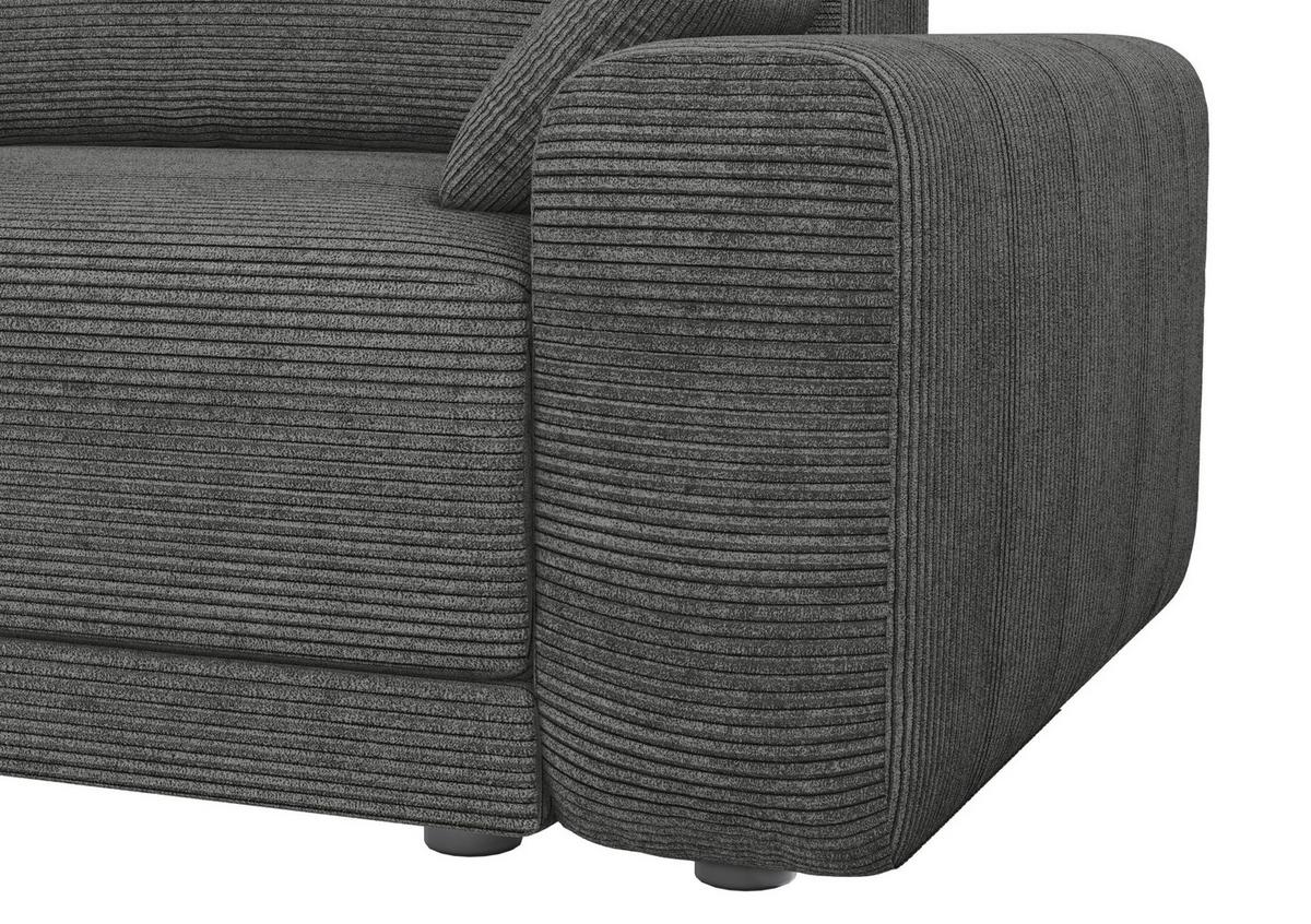 Sofa Plain Dunkelgrau - Dunkelgrau/Schwarz, MODERN, Kunststoff/Textil (256/88/120cm) - Mömax