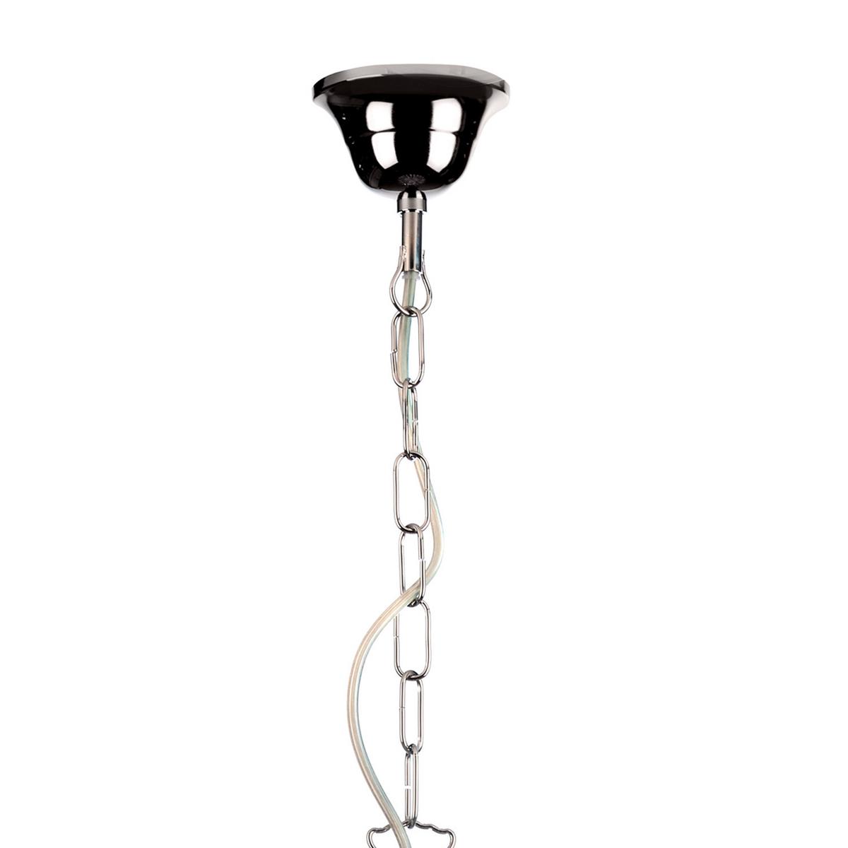 Kristall-Hängeleuchte Pioggia Chromfarben max. 6 Watt - Chromfarben, KONVENTIONELL, Glas/Metall (30/30/100cm)