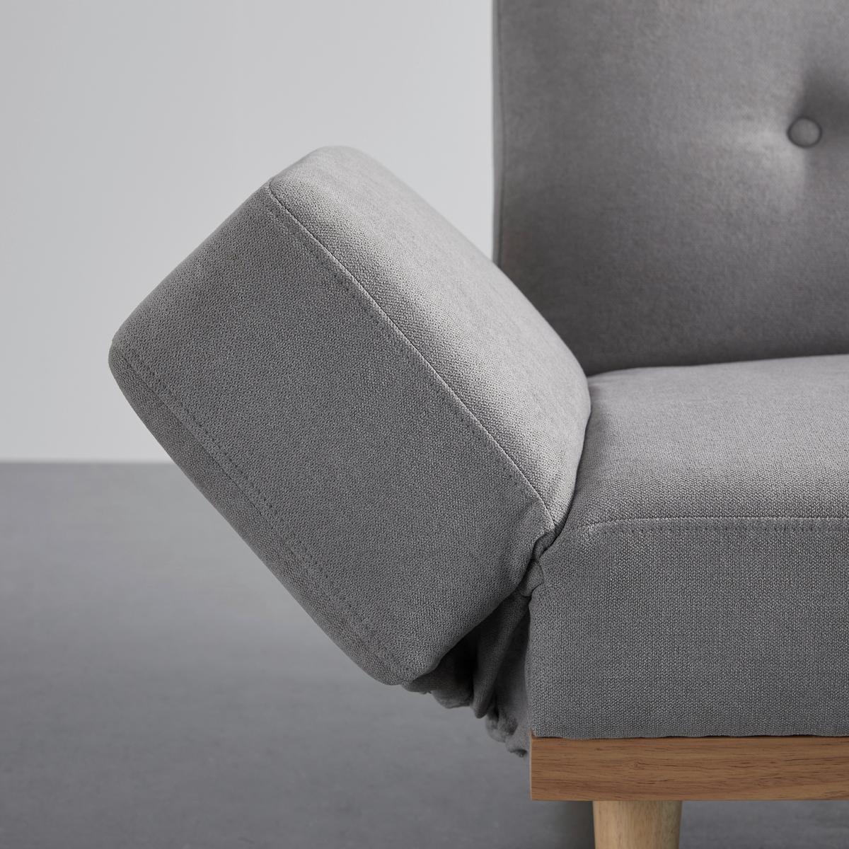 Schlafsofa Felicia Hellgrau Webstoff - Hellgrau/Naturfarben, MODERN, Holz/Textil (169/71/79cm) - Bessagi Home