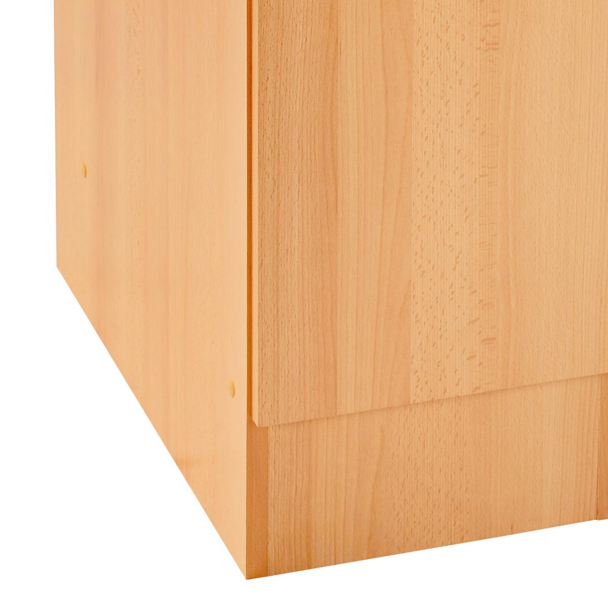 Küchenunterschrank "Nano" , Buche - Edelstahlfarben/Beige, MODERN, Holzwerkstoff/Kunststoff (30/85/57cm) - FlexWell