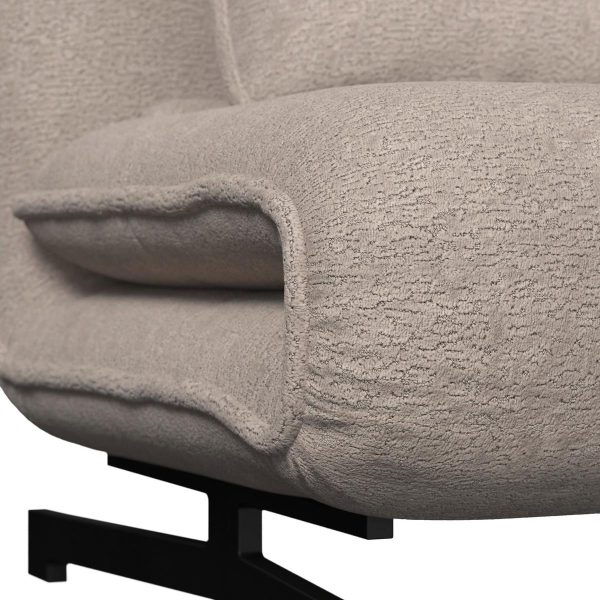 Schlafsessel Luna Bouclé Beige - Beige/Schwarz, MODERN, Textil/Metall (92/40/66cm) - Bessagi Home