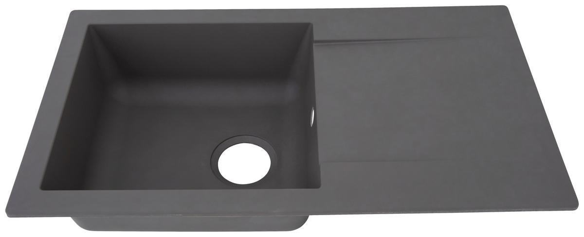 Einbauspüle Denver ca. 78x17x43,5 cm Grau - Grau, Trend, Glas/Kunststoff (78/17/43,5cm) - Respekta