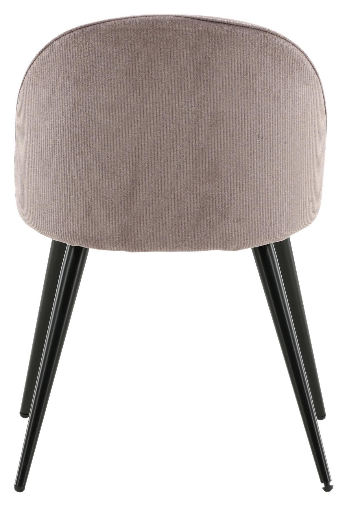 STUHL-SET VELVET - Pink/Schwarz, Design, Textil/Metall (57/76,5/50cm) - Livetastic