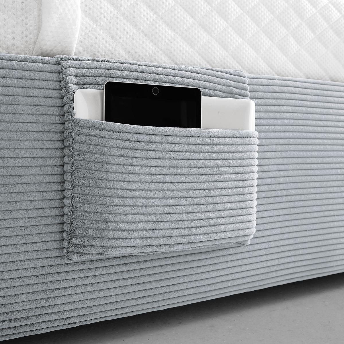 Bett Remi Graublau ca. 90x200cm - Chromfarben/Graublau, KONVENTIONELL, Holz/Kunststoff (90/200cm) - Mömax