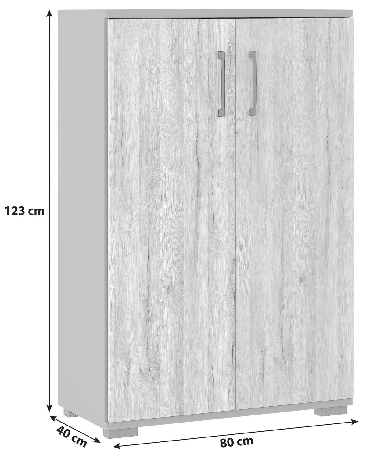 AKTENSCHRANK GW-PROFI 2.0 - Eichefarben/Graphitfarben, KONVENTIONELL, Holzwerkstoff (80/123/40cm) - Germania