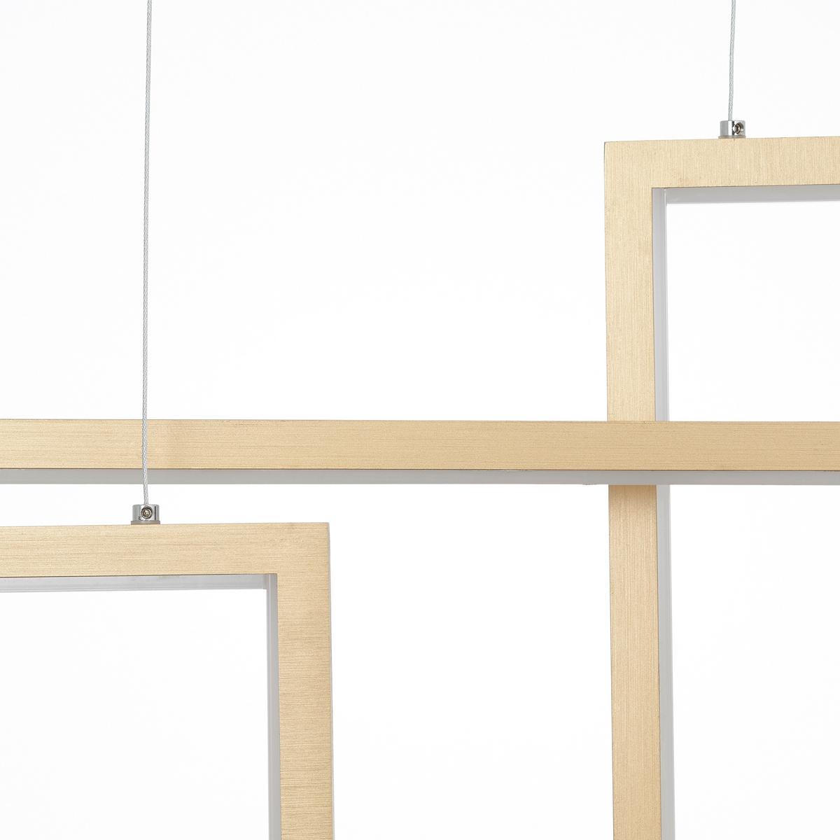LAMPA WISZĄCA LED G99196/54 GWYN - kolor aluminiowy/kolor złoty, Design, tworzywo sztuczne/metal (124/80/13cm)