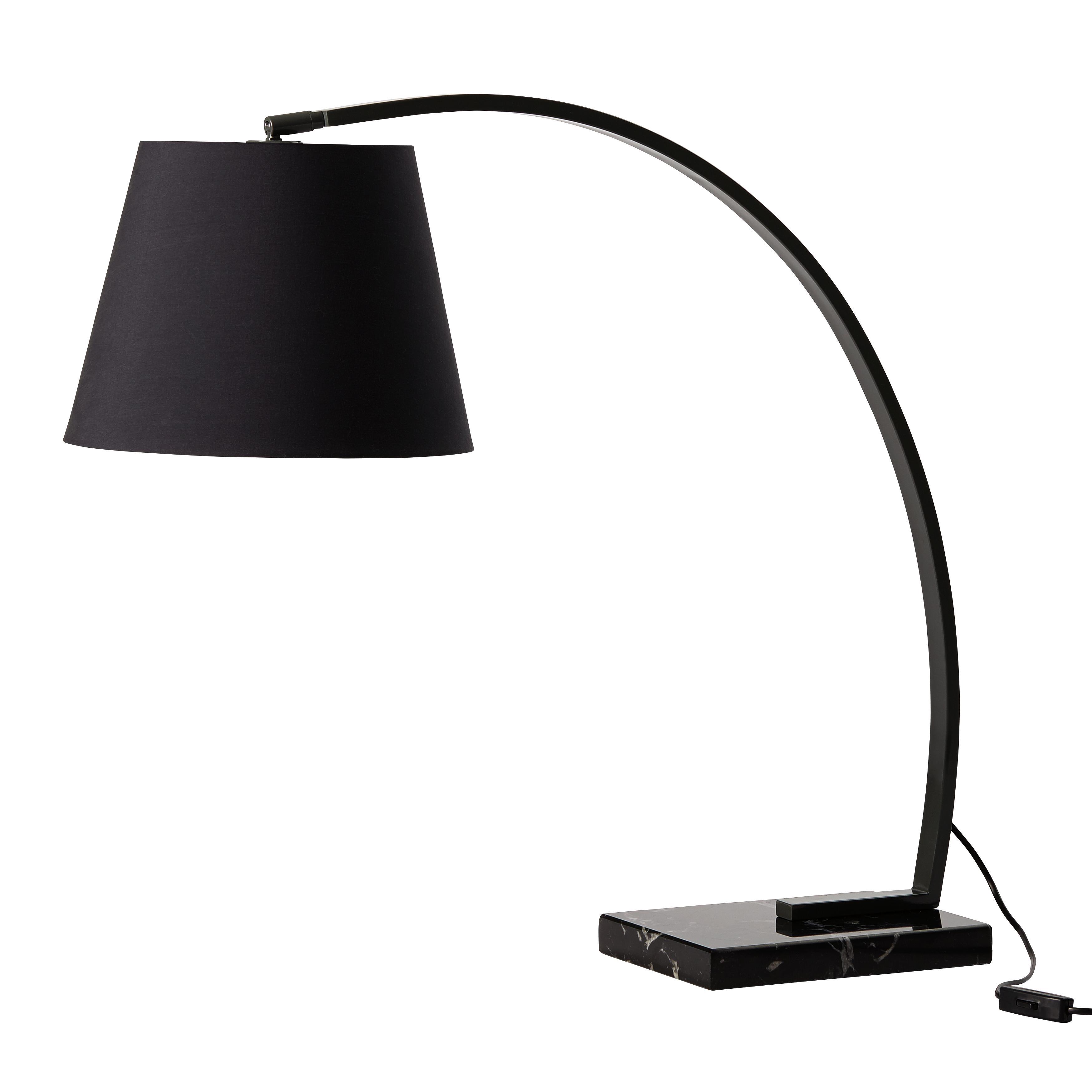 TISCHLEUCHTE max. 60 Watt 'Oskar' - Schwarz/Grau, MODERN, Kunststoff/Stein (80/30/70cm) - Bessagi Home