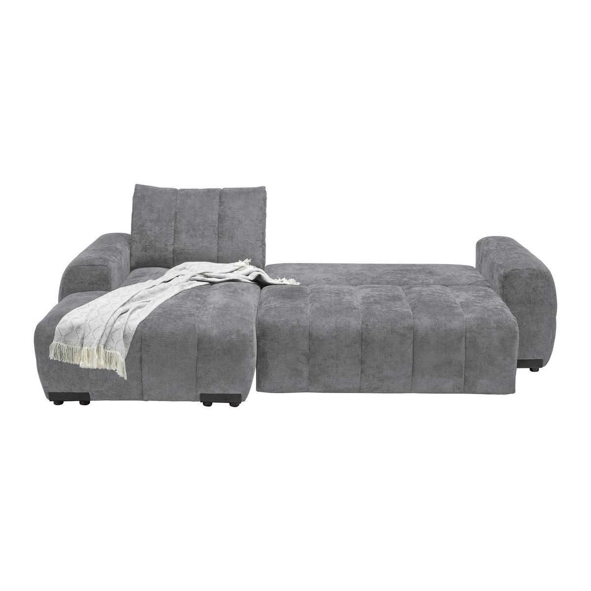 Wohnlandschaft Bolonia Grau - Schwarz Hochglanz/Grau, MODERN, Textil/Metall (166/273cm) - Mömax
