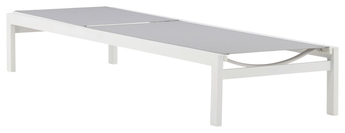 SONNENLIEGE COPACABANA - Weiß/Grau, KONVENTIONELL, Metall (60/30/195cm) - Gardenson
