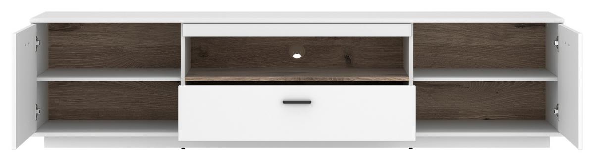 Tv Komoda Cotia New - bijela/boje hrasta, Moderno, drvni materijal/metal (210/51,9/50cm) - Modern Living