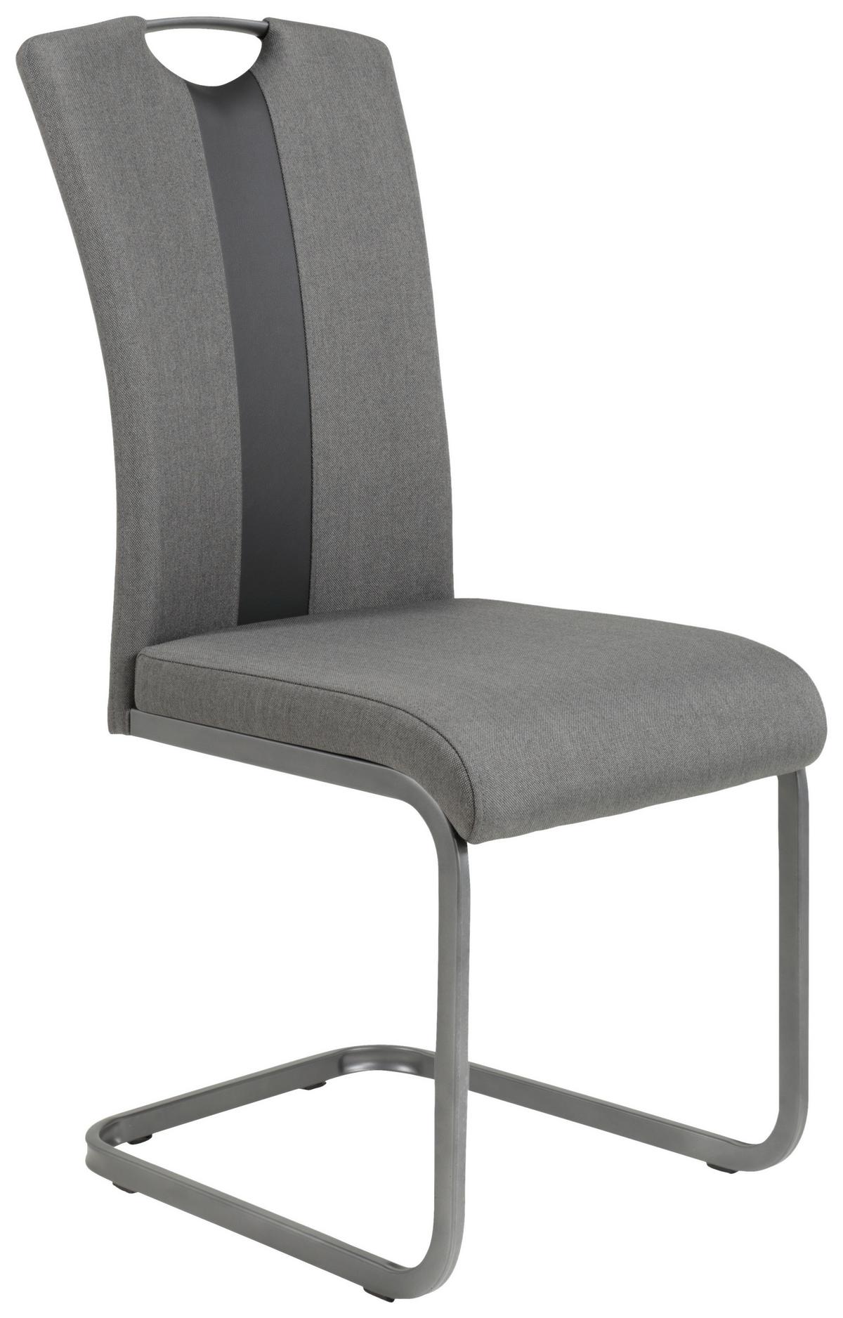 SCHWINGSTUHL-SET AMBER 2 S - Anthrazit/Grau, MODERN, Textil/Metall (43/98/56cm) - MID.YOU