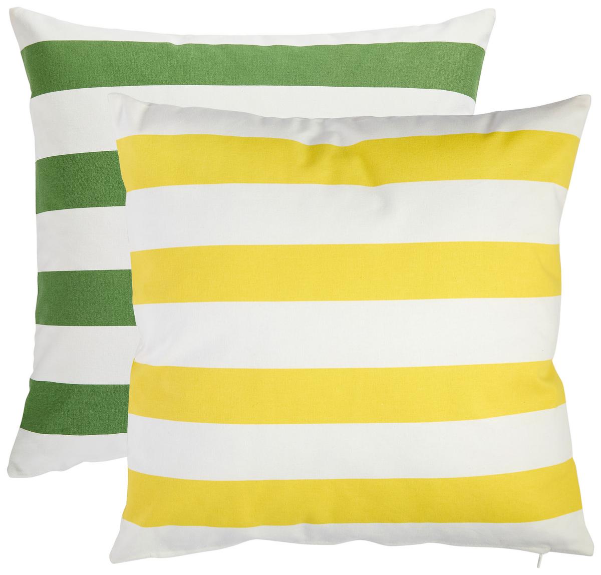 POSZEWKA NA PODUSZKĘ GRADY - biały/żółty, tkanina (48/48cm) - Ambia Garden