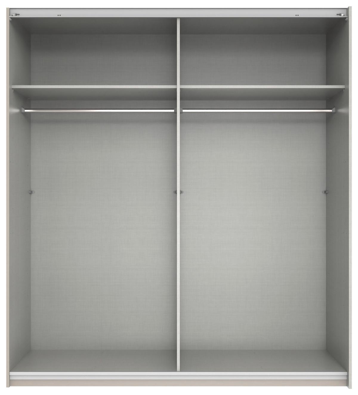 Tolóajtós Szekrény Aberdeen - kasmírszínű/fekete, Modern, faalapú anyag/üveg (180/198/65cm) - MID.YOU