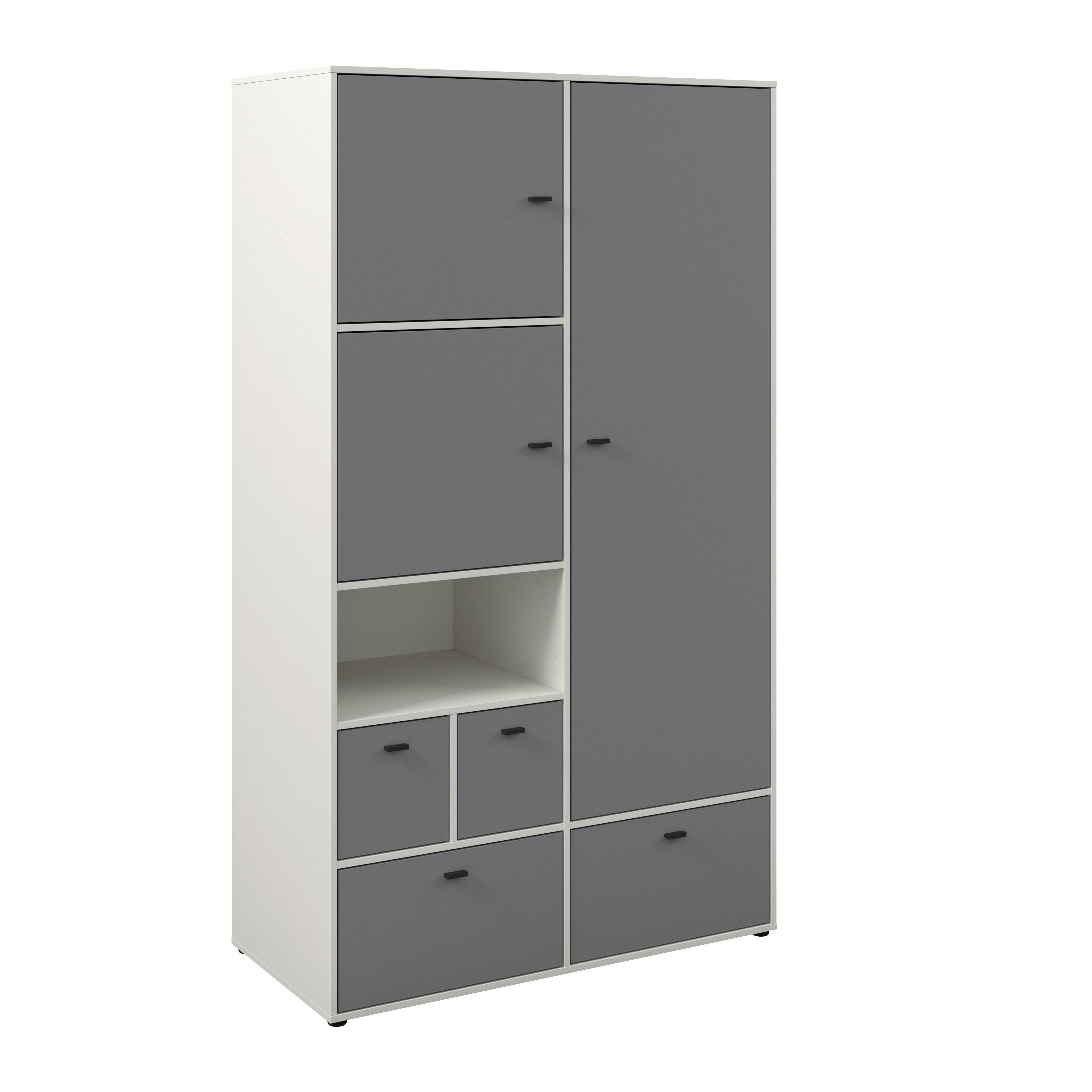 KLEIDERSCHRANK FRAMO 2 - Kaschmir/Anthrazit, KONVENTIONELL (120/211/58cm) - Mömax