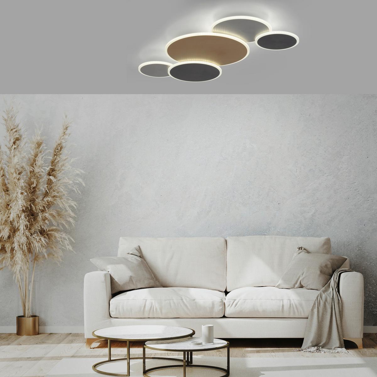 LAMPA SUFITOWA LED 8008-70 Q-PIATO - Design, metal (85/50,5/6,5cm) - Paul Neuhaus
