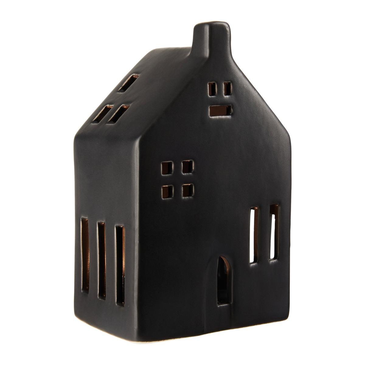 Dekor Ház Luke - fekete, Konventionell, kerámia (8,5/14/6cm) - Modern Living