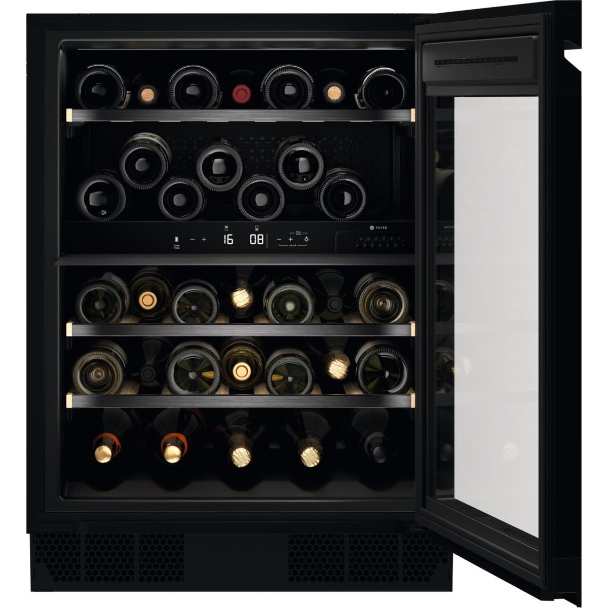 Weinkühlschrank NSW8D826GT Schwarz - Schwarz, Glas/Metall (59,5/81,8/57,7cm) - AEG