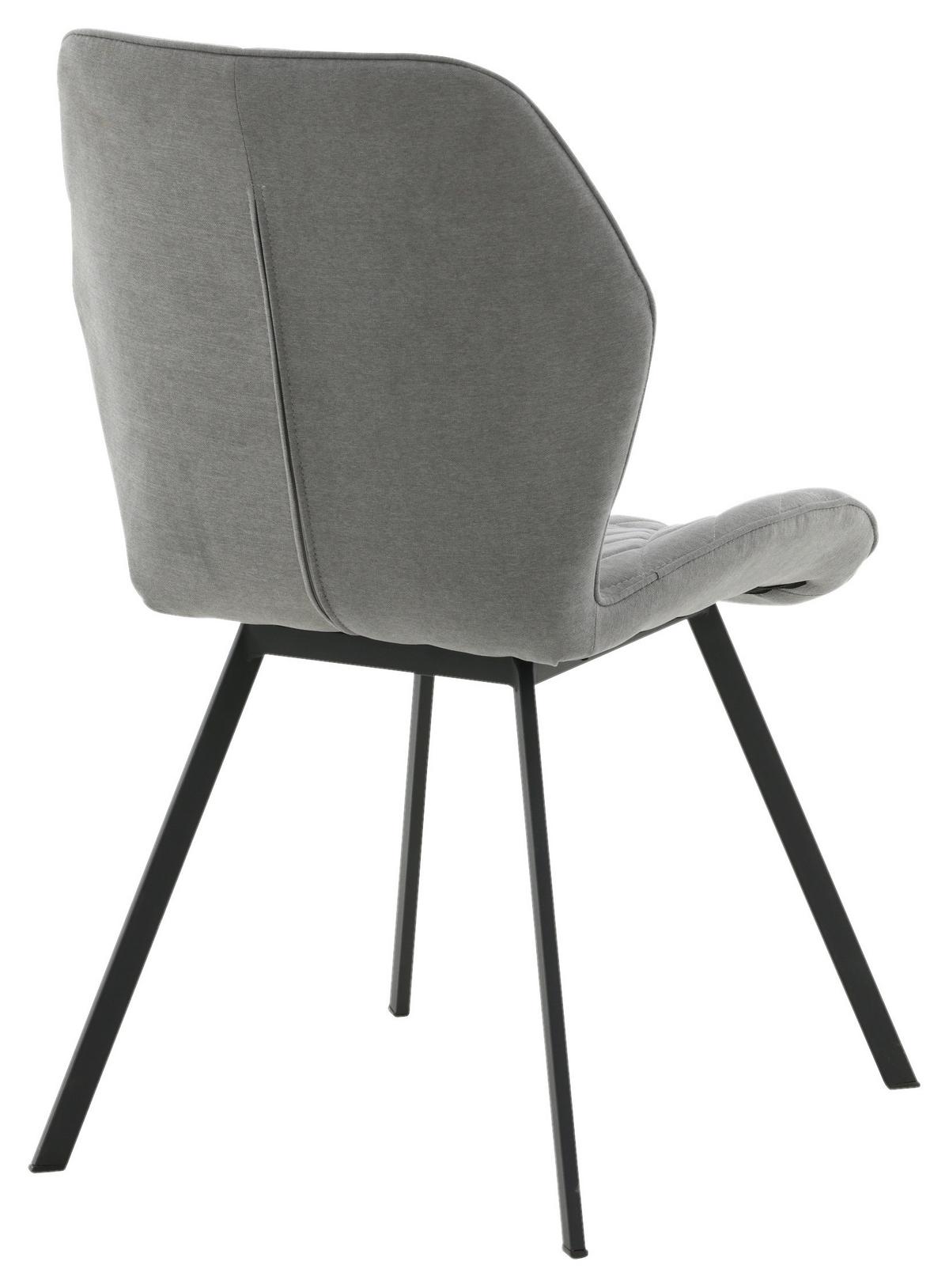 STUHL-SET GEMMA - Schwarz/Grau, Design, Textil/Metall (50/90/63cm) - Livetastic