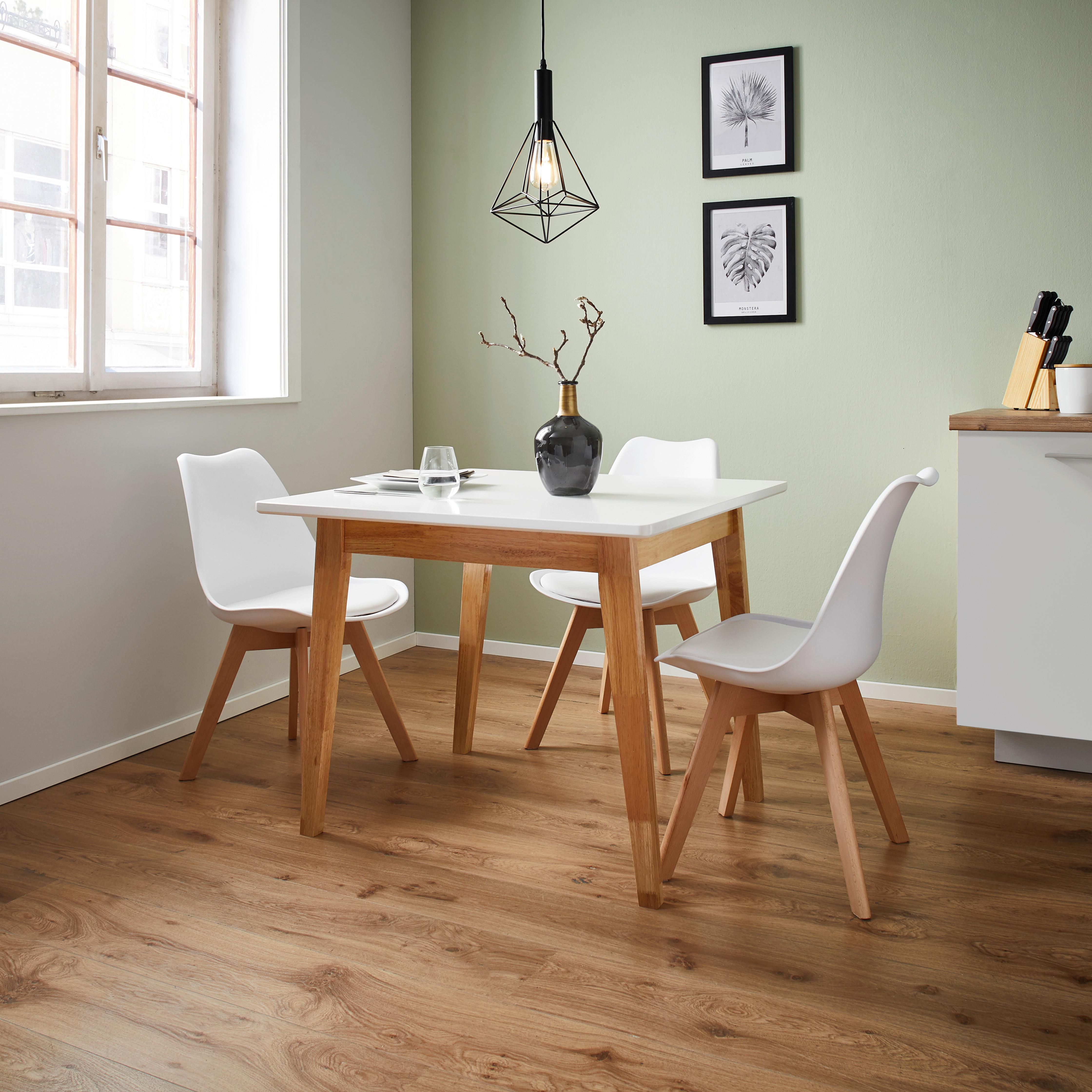 Jedilna Miza Harry, Bela, Naravna - bela, Moderno, les (90/90/75cm) - Bessagi Home