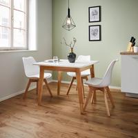 Jedilna Miza Harry, Bela, Naravna - bela, Moderno, les (90/90/75cm) - Bessagi Home