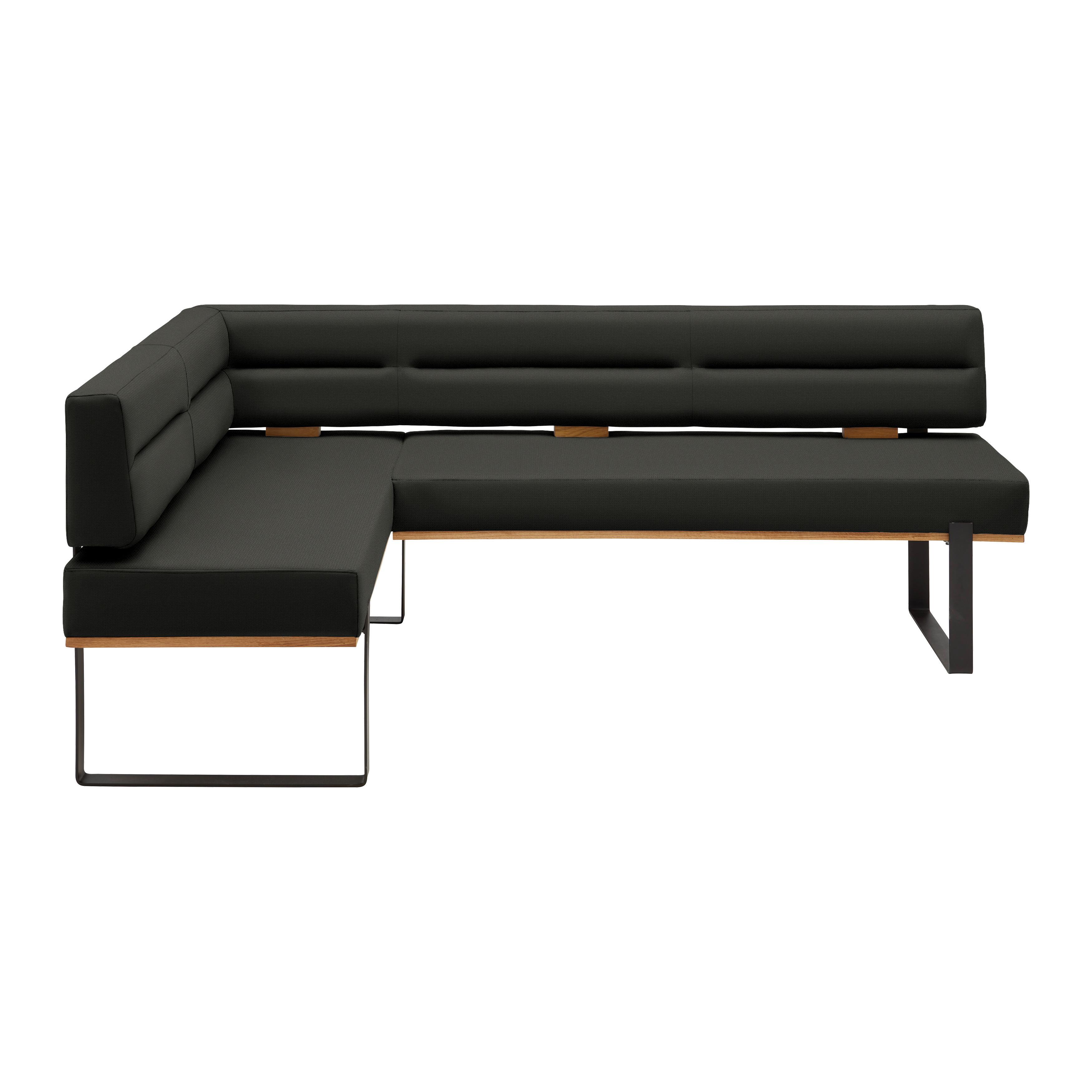 Eckbank Canon RE. in Graphitfarben - Graphitfarben/Schwarz, Konventionell, Holz/Textil (160/85/220cm) - Based