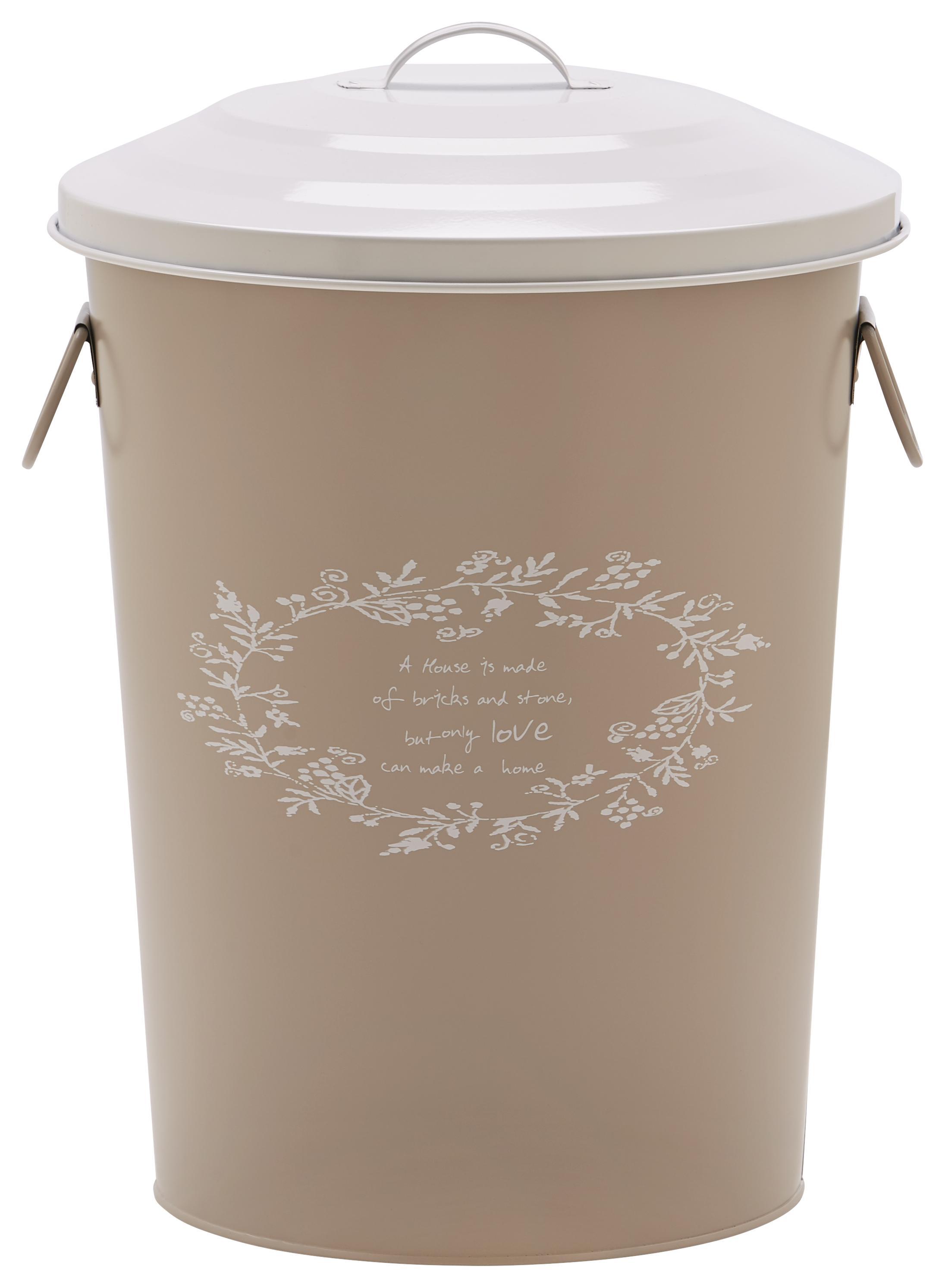 Wäschetonne Lore Creme - Creme/Grau, ROMANTIK / LANDHAUS, Metall (32/40cm) - Zandiara